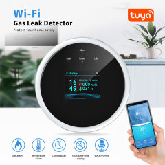 Tuya Smart WiFi Gas Sensor: LCD Display, Gas & Heat Alerts, App Notifications, Works with Tuya