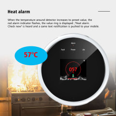 Tuya Smart WiFi Gas Sensor: LCD Display, Gas & Heat Alerts, App Notifications, Works with Tuya