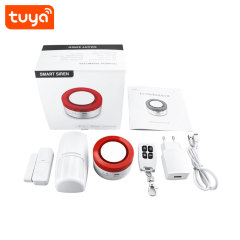 Tuya Smart WiFi Siren Alarm System: 120dB Sound, App/Voice Control, Wireless Sensor Support