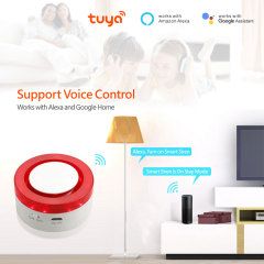 Tuya Smart WiFi Siren Alarm System: 120dB Sound, App/Voice Control, Wireless Sensor Support