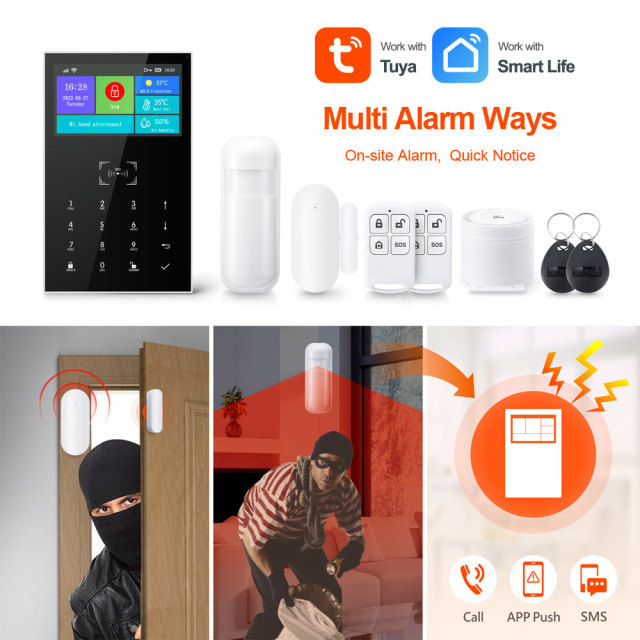 Tuya Smart WiFi + GSM Home Alarm System 4.3'' Touch Panel (2G/4G Optional)