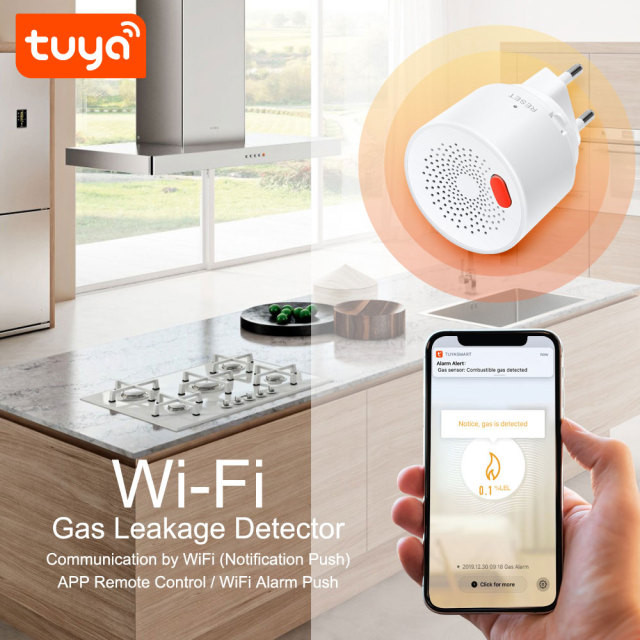 Tuya Smart WiFi Gas Sensor: Real - time Leak Detection, App Alerts, Works with Tuya Ecosystem