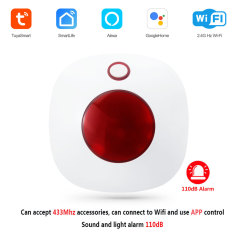 Tuya Smart WiFi Siren Alarm: 110dB Sound & Light Alert, App/Voice Control