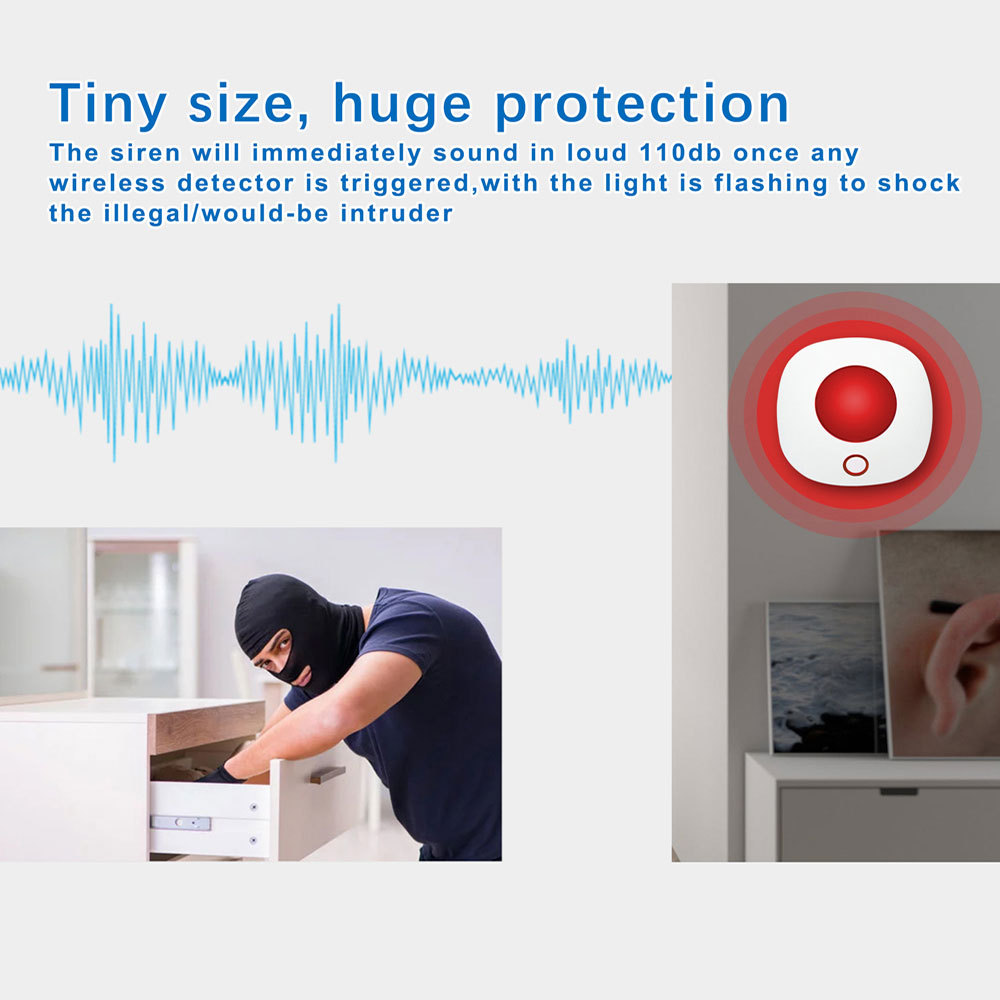 Tuya Smart WiFi Siren Alarm: 110dB Sound & Light Alert, App/Voice Control