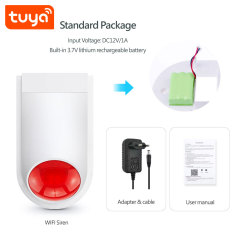 Tuya Smart WiFi Outdoor Siren Alarm System: 110 - 120dB, App/Voice Control, 100 Wireless Sensors Support