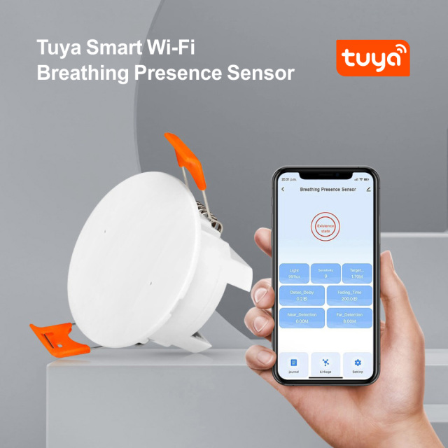 Tuya Smart WiFi Breathing Presence Sensor - Ceiling Mounted, mmWave Radar, App Control