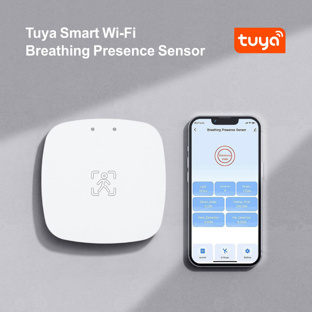 Tuya Smart WiFi Breathing Presence Sensor - Side Wall Mounted, mmWave Radar, App Control