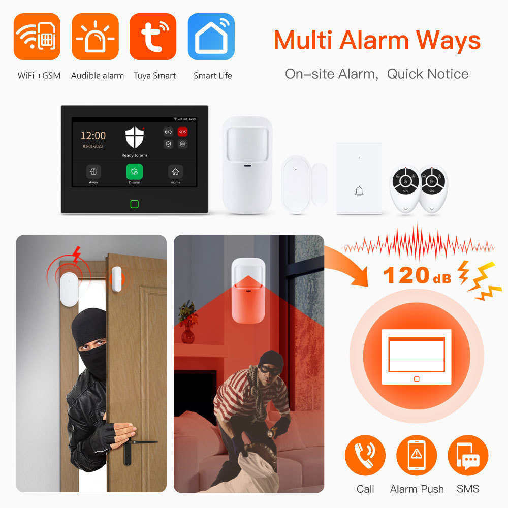 Tuya Smart WiFi & 4G GSM Home Security Alarm System Kit with Remote Control