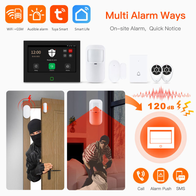 Tuya Smart WiFi & 4G GSM Home Security Alarm System Kit with Remote Control