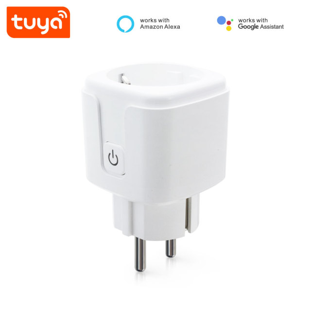 Tuya Smart WiFi 16A EU Socket Plug with Energy Metering - Remote Control, Voice Compatibility
