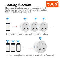 Tuya Smart WiFi 16A UK Socket Plug with Energy Metering - Remote & Voice Control