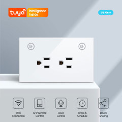 Tuya Smart US 2CH WiFi Smart Wall Socket - Voice & App Control