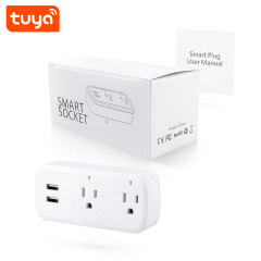 Tuya Smart WiFi US Dual Outlet Socket Plug with USB - Remote/Voice Control
