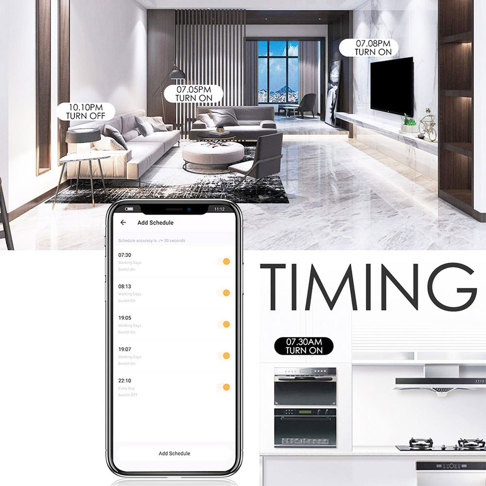 Tuya Smart WiFi US Dual Outlet Socket Plug with USB - Remote/Voice Control