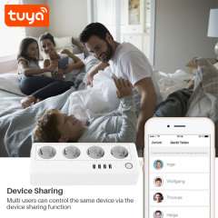 Tuya Smart WiFi EU 4-Outlet Sokcet Plug with USB - Remote App Control/Voice Control