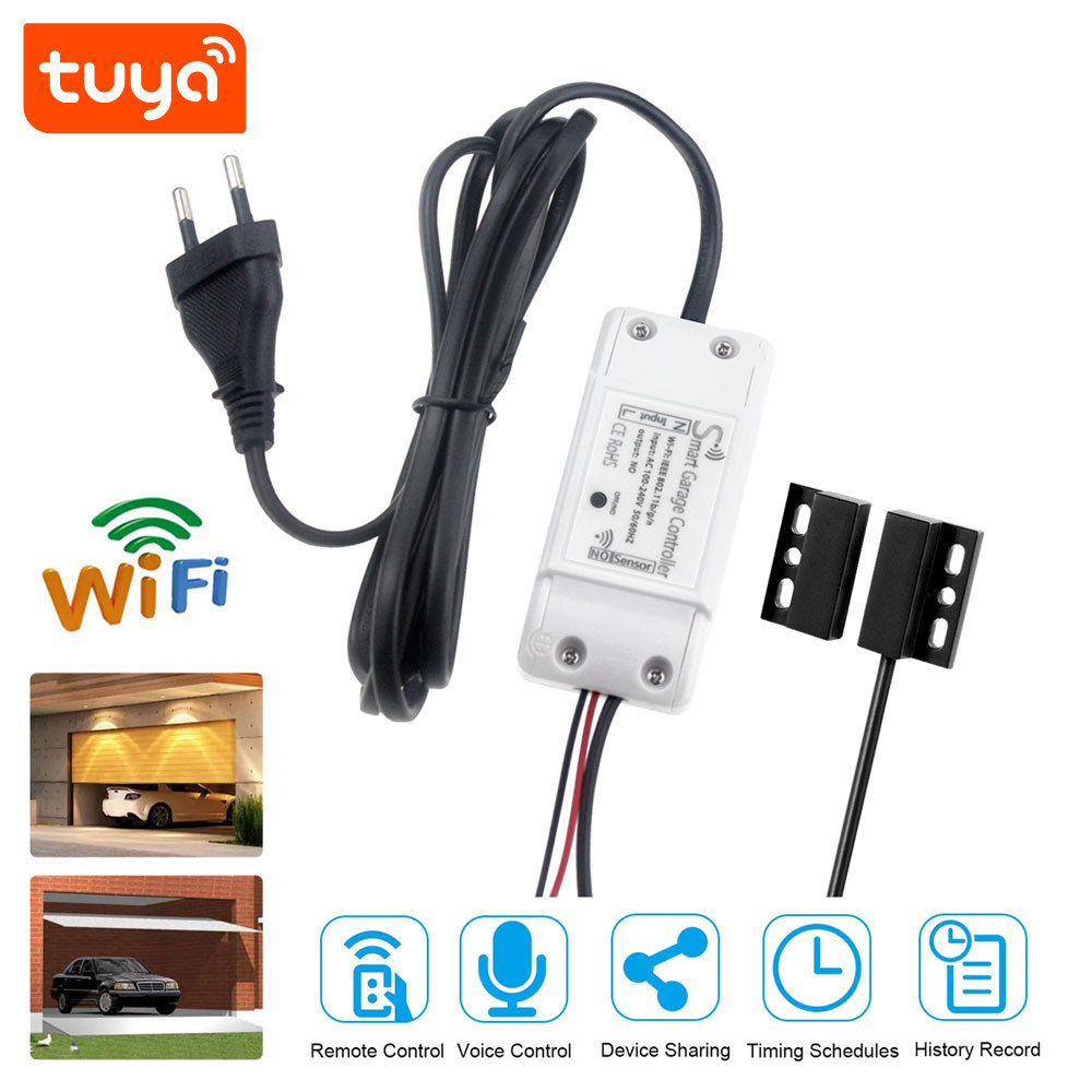 Tuya Smart WiFi Automatic Garage Door Opener - Remote Control via App, Voice Control Compatible