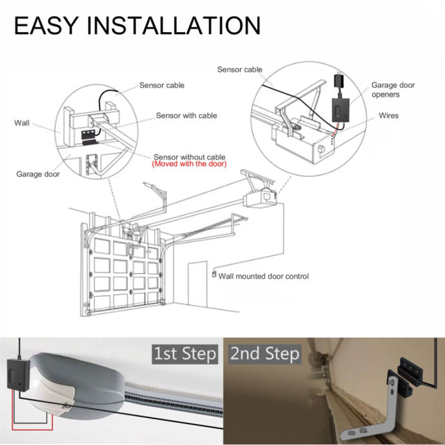 Tuya Smart WiFi Garage Door Opener - Remote Control via App, Voice Control with Alexa/Google