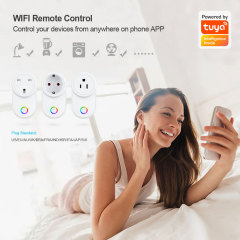 Tuya Smart WiFi Smart Socket - Worldwide Plug Standards, Energy Metering, App/Voice Control, Alexa/Google Home Compatible