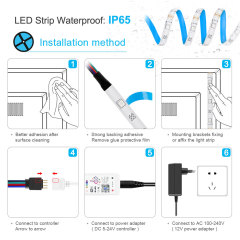 Tuya Smart RGB LED Strip Kit - 10M, IR/WiFi Control, Music Sync, App/Voice Control (Alexa/Google Home), RGB Lighting