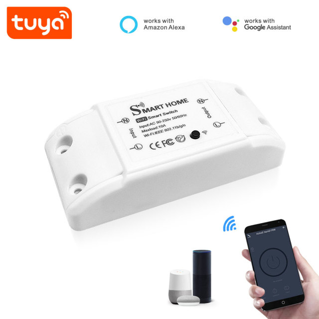 Tuya Smart WiFi Smart Switch - 1CH, App/Voice Control, Alexa/Google Home Compatible, Easy DIY Installation