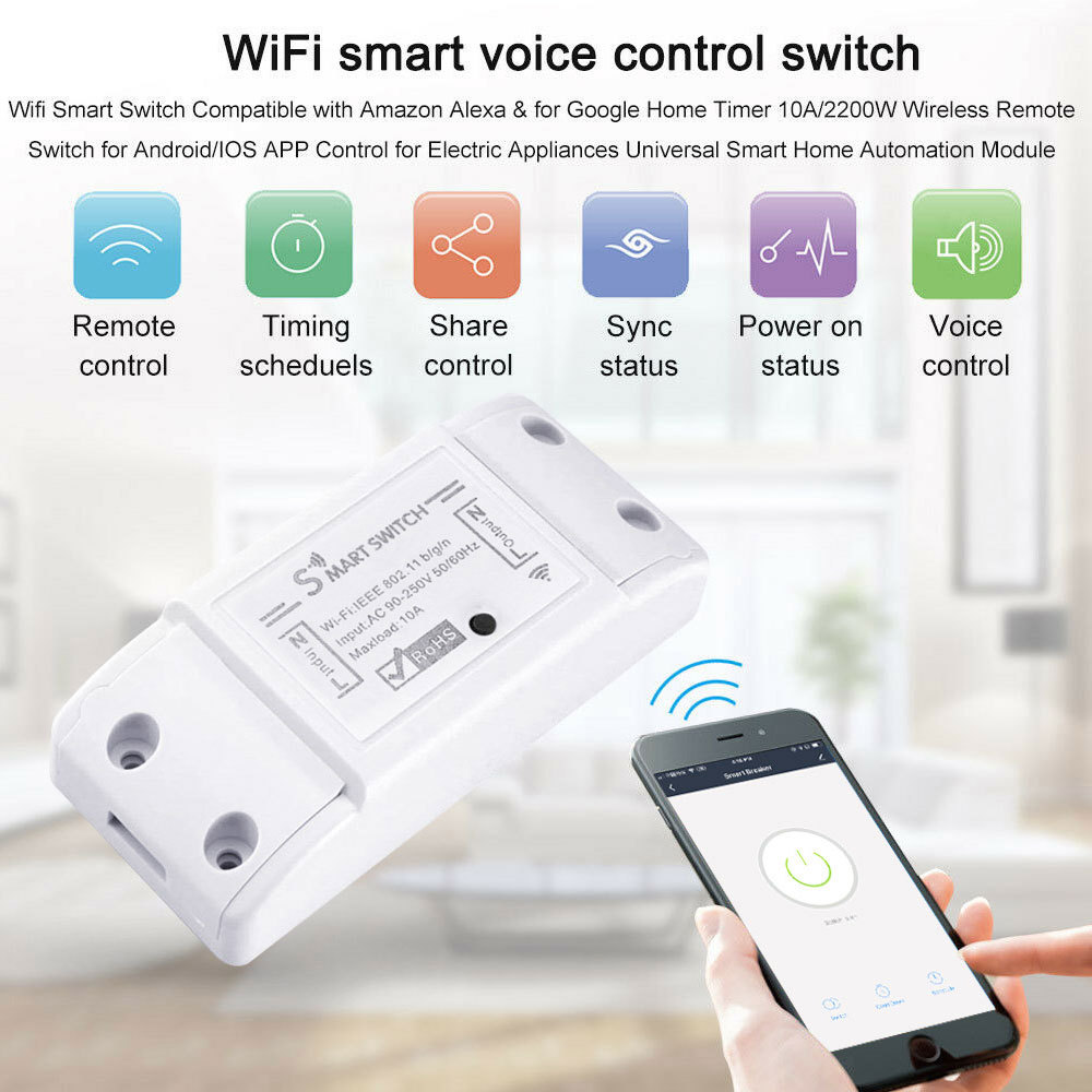 Tuya Smart WiFi Smart Switch - 1CH, App/Voice Control, Alexa/Google Home Compatible, Easy DIY Installation