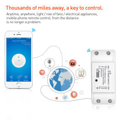 Tuya Smart 1CH WiFi Smart Switch with Metering & RF 433Mhz - App/Voice Control, Alexa/Google Home Compatible, Energy Monitoring