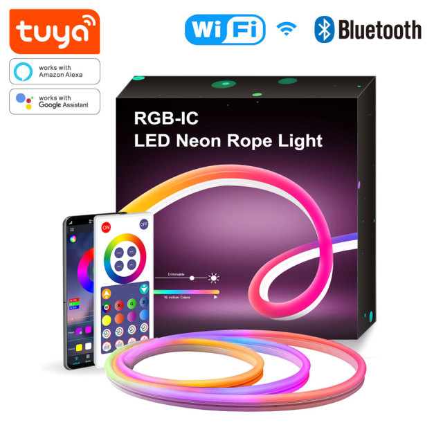 Tuya Rope Led Tuya Smart WiFi 5M RGB-IC Color Rope Light - App/Voice Control, Music ...