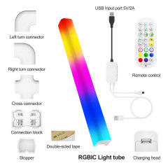 Tuya Smart RGBIC WiFi Splice Light 4PCS - Music Sync, Alexa/Google Assistant, DIY Shaping Ambient Lighting