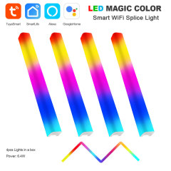 Tuya Smart RGBIC WiFi Splice Light 4PCS - Music Sync, Alexa/Google Assistant, DIY Shaping Ambient Lighting