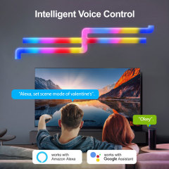 Tuya Smart RGBIC WiFi Splice Light 4PCS - Music Sync, Alexa/Google Assistant, DIY Shaping Ambient Lighting