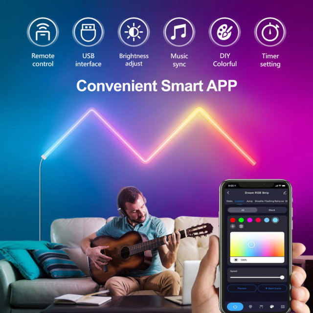 Tuya Smart RGBIC WiFi Splice Light 4PCS - Music Sync, Alexa/Google Assistant, DIY Shaping Ambient Lighting