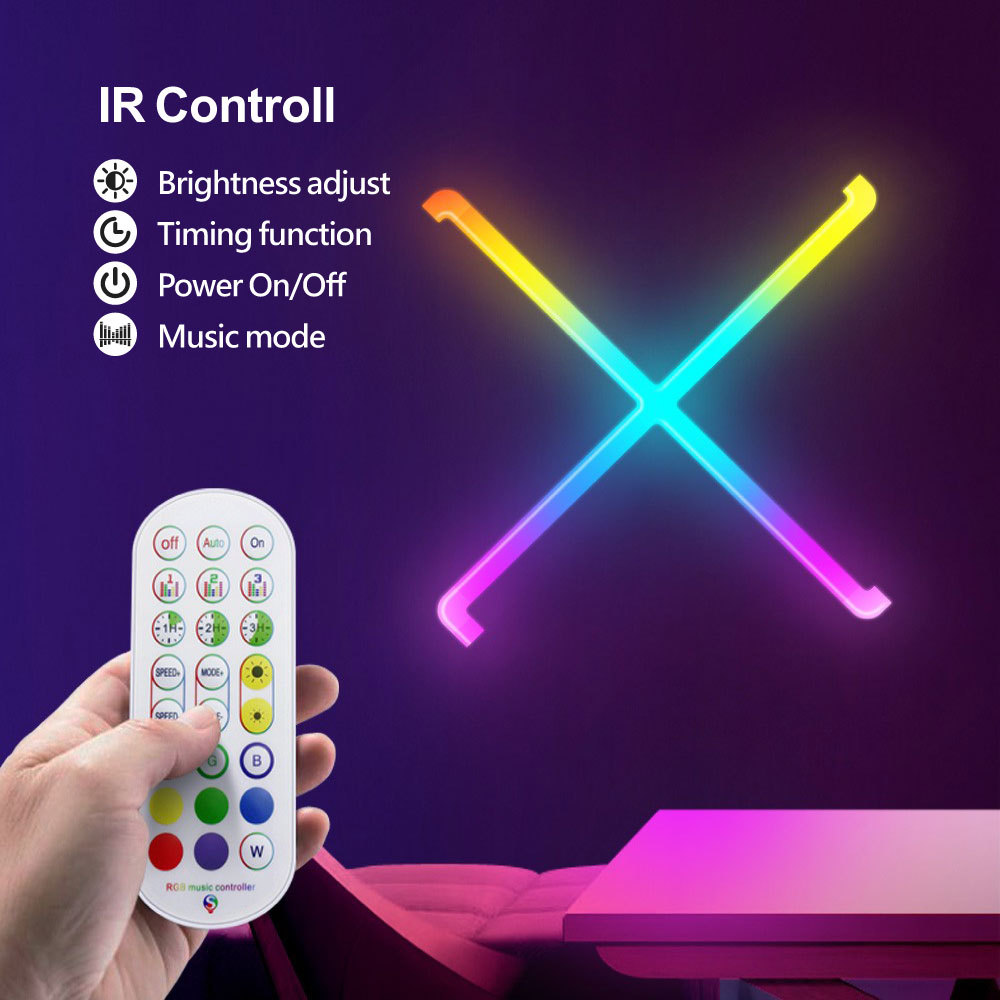 Tuya Smart RGBIC WiFi Splice Light 4PCS - Music Sync, Alexa/Google Assistant, DIY Shaping Ambient Lighting