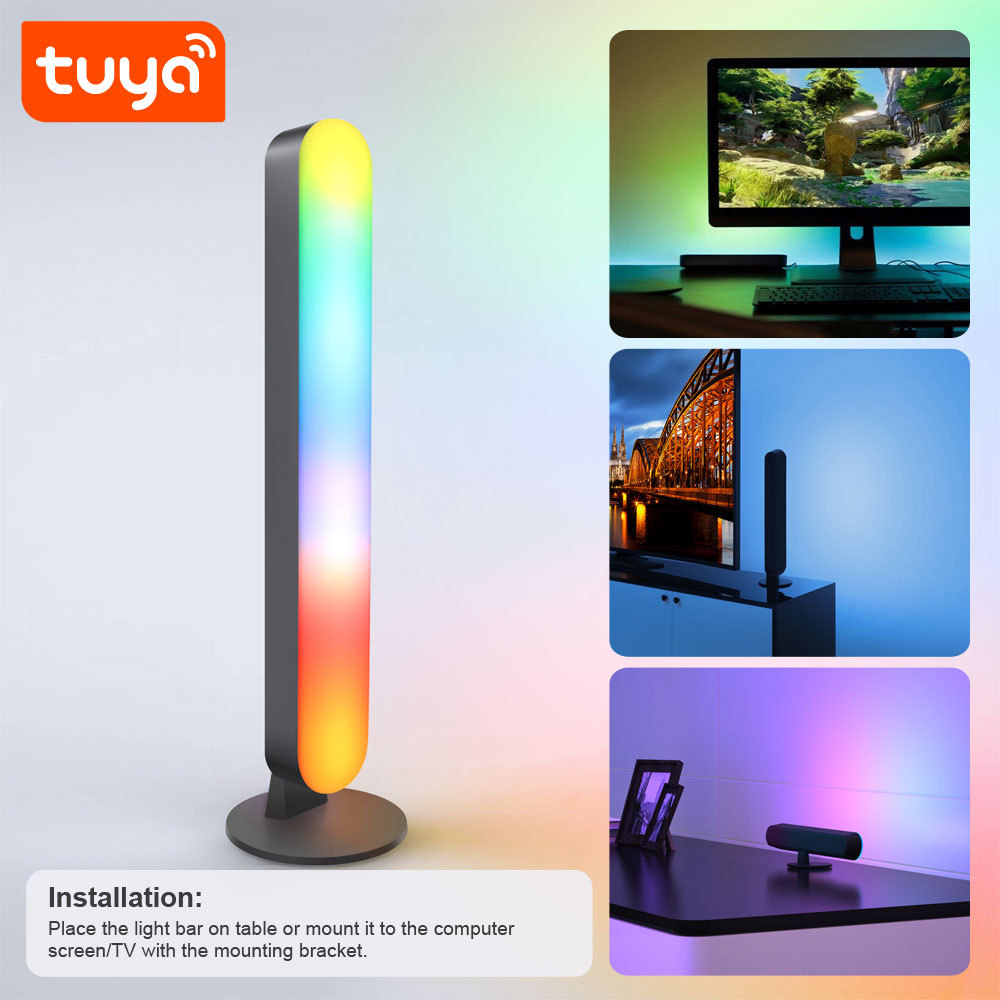 Tuya WiFi Bluetooth RGBIC Smart Ambient Light with IR Music Sync - Voice Control via Alexa & Google Assistant