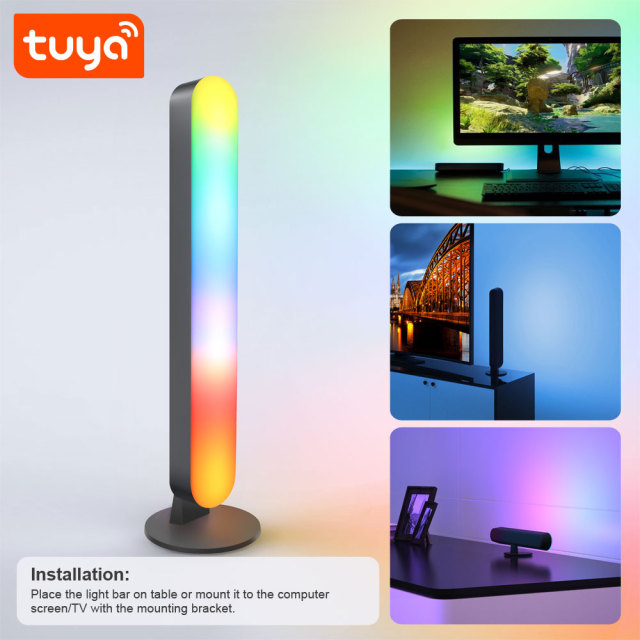 Tuya WiFi Bluetooth RGBIC Smart Ambient Light with IR Music Sync - Voice Control via Alexa & Google Assistant