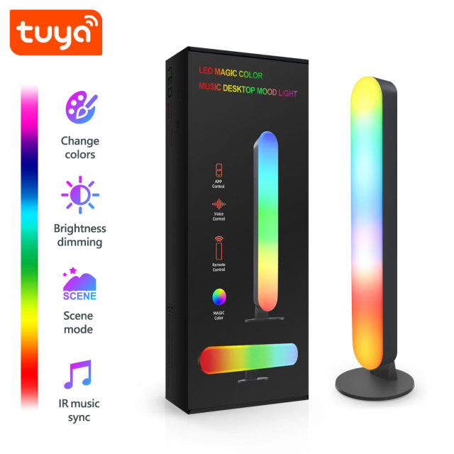 Tuya WiFi Bluetooth RGBIC Smart Ambient Light with IR Music Sync - Voice Control via Alexa & Google Assistant