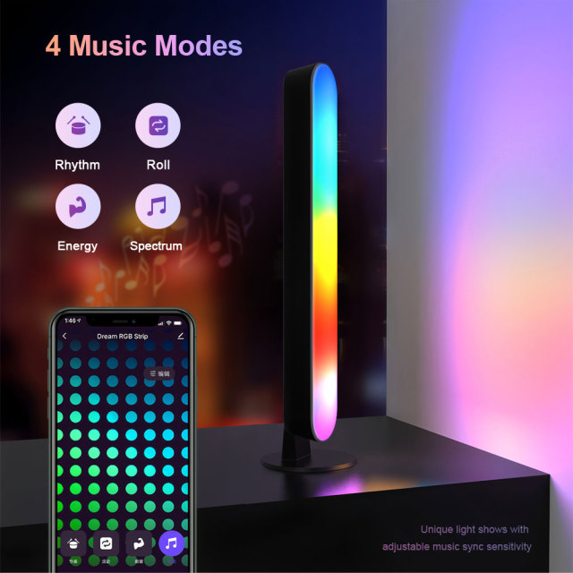 Tuya WiFi Bluetooth RGBIC Smart Ambient Light with IR Music Sync - Voice Control via Alexa & Google Assistant