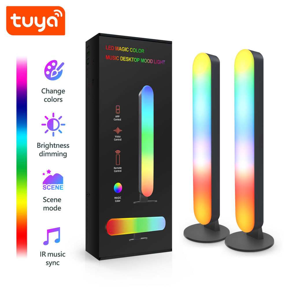 Tuya Smart RGBIC Ambient Double Lights - WiFi Bluetooth, IR Music Sync, Works with Alexa & Google Assistant