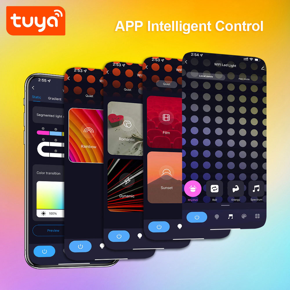 Tuya Smart RGBIC Ambient Double Lights - WiFi Bluetooth, IR Music Sync, Works with Alexa & Google Assistant