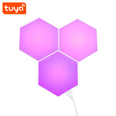 Tuya Smart RGBIC WiFi Hexagon Light 3PCS - Music Sync, Alexa/Google Assistant, DIY Modular Ambient Lighting
