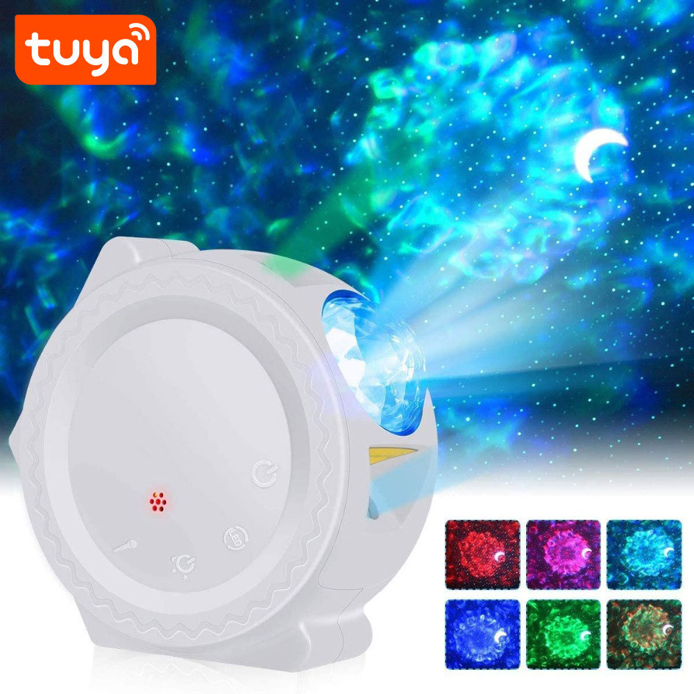 Tuya Smart WiFi 3-in-1 Star Projector - Sky Moon Star Music Sync Light, Alexa/Google Voice Control, App-Controlled Galaxy Projector for Bedroom Decor
