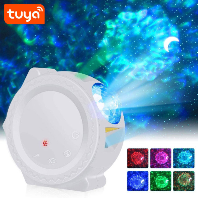 Tuya Smart WiFi 3-in-1 Star Projector - Sky Moon Star Music Sync Light, Alexa/Google Voice Control, App-Controlled Galaxy Projector for Bedroom Decor