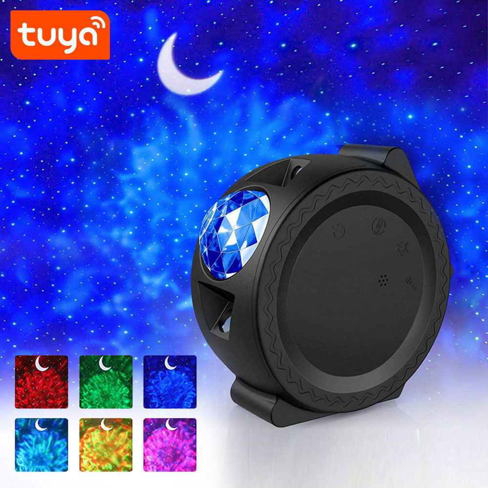 Tuya Smart WiFi 3-in-1 Star Projector - Sky Moon Star Music Sync Light, Alexa/Google Voice Control, App-Controlled Galaxy Projector for Bedroom Decor