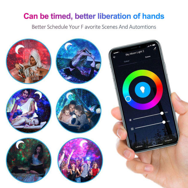 Tuya Smart WiFi 3-in-1 Star Projector - Sky Moon Star Music Sync Light, Alexa/Google Voice Control, App-Controlled Galaxy Projector for Bedroom Decor