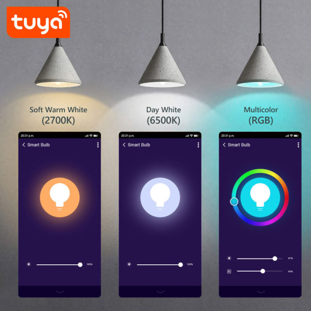 Tuya Smart WiFi RGBCW E14 Candle LED Bulb - 5W Dimmable, Alexa/Google Control, 16M Colors for Smart Home Lighting