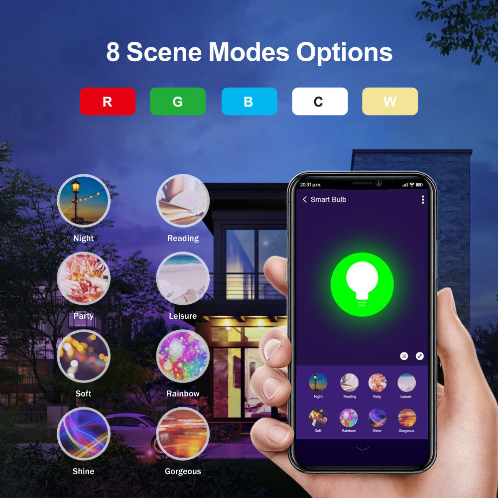 Tuya Smart WiFi RGBCW E14 Candle LED Bulb - 5W Dimmable, Alexa/Google Control, 16M Colors for Smart Home Lighting