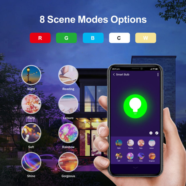 Tuya Smart WiFi RGBCW E14 Candle LED Bulb - 5W Dimmable, Alexa/Google Control, 16M Colors for Smart Home Lighting