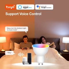 Tuya Smart WiFi RGBCW GU10 Bulb - 5W Dimmable LED, Alexa/Google Voice Control, 16M Colors & Scene Modes for Smart Home Lighting