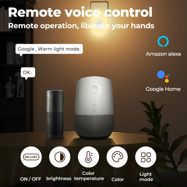 Tuya Smart 2-in-1 WiFi PIR Motion Sensor & Night Light - RGB, Alexa/Google Assistant Compatible, Smart Home Security & Ambient Lighting