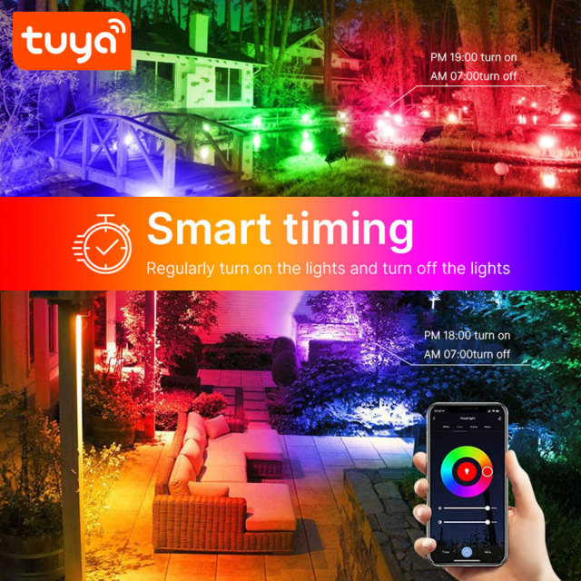 Tuya Smart WiFi LED Floodlight, 50W IP66 Outdoor, RGBCW, Music Sync, Alexa/Google Compatible, App Control