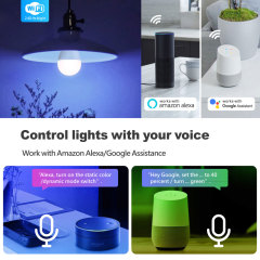 Tuya Smart RGBCW WiFi LED Bulb E27, 9W 900LM, Works with Alexa/Google, 16M Colors, Dimmable, Voice & App Control